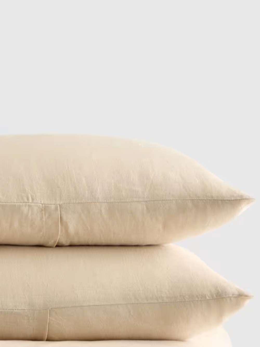 European Linen Sham Set Queen Standard Oat